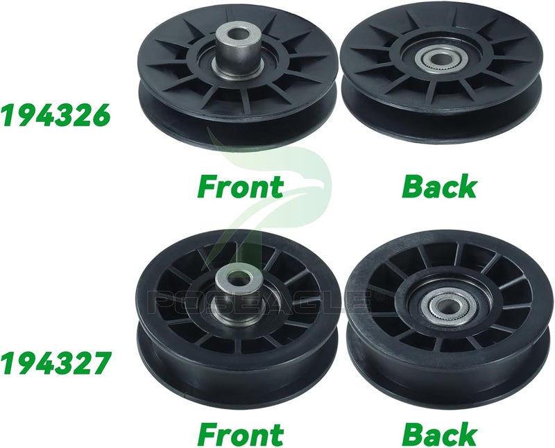 POSEAGLE 2 Pack 532194326 Idler Pulley with 532194327 Idler Pulley 532130969 V Belt Replaces 194326, 194327 for Husqvarna LGT 2654, YTH 1542 XPT, YTH 20 K 46, YTH 2348, YTH 2454, LGT 2554 Ride Mowers - Image 5